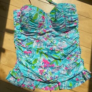 NWT Lilly Pulitzer Carman Ruffle Tankini Top - 12
